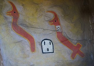Malba Avanyu na skále